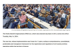 A NEW DAWN FOR PUBLIC BENEFIT ORGANIZATIONS (PBOs) IN KENYA The Public Benefit Organisations Act, 2013 (PBO Act) has finally replaced the NonGovernmental Organisations Coordination Act, CAP 134 (NGO Act) as provided by the Kenya Gazette Supplement No. 100, under Legal Notice No. 78 where the Cabinet Secretary for Interior and National Administration, Hon. Kithure Kindiki, appointed today, 14th May 2024, as the date on which the Act shall come into operation